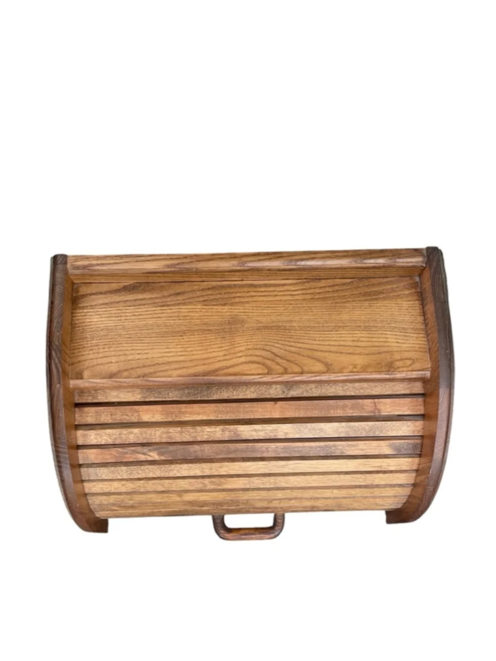 Cornwall Vintage Handcrafted Wooden Roll-Top Bread Box Brown